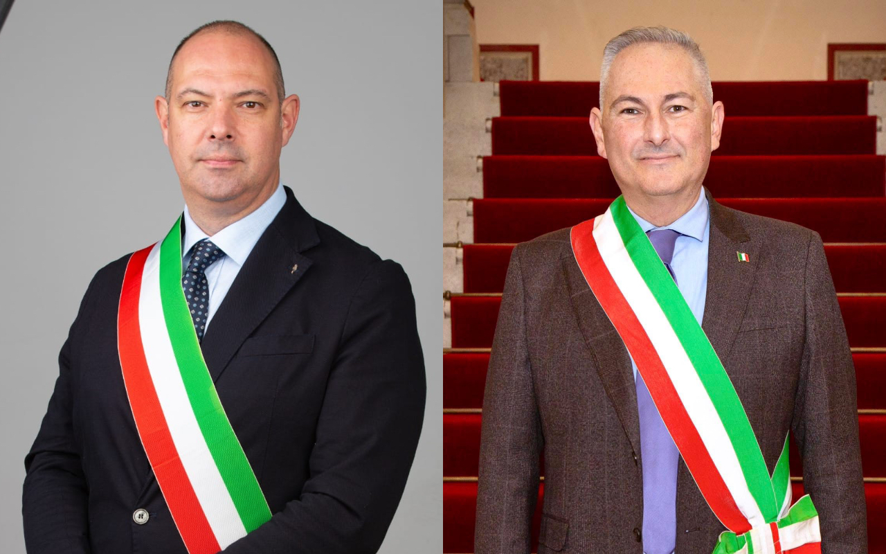 A sinistra Loris Bazzo, sindaco di Carlino, e a destra Alessandro Basso, sindaco di Pordenone (Facebook)