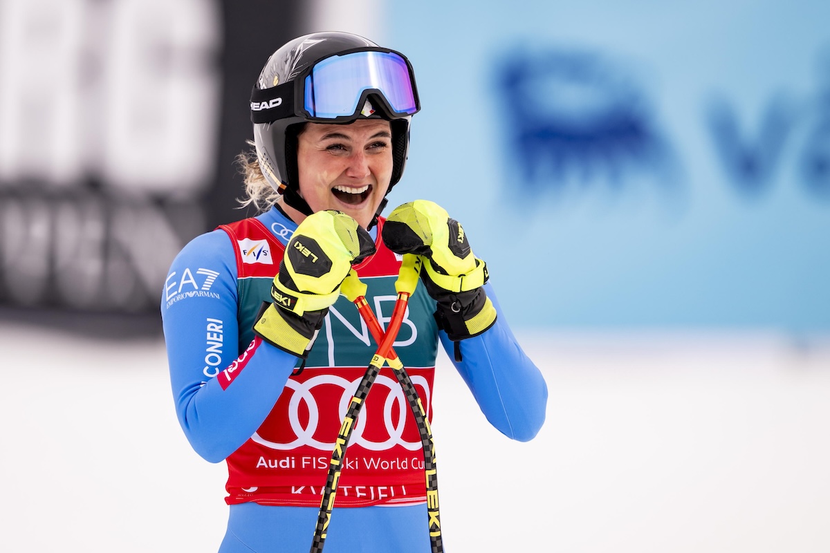 Laura Pirovano alla fine della gara in Norvegia, 21 marzo 2026 (EPA/JEAN-CHRISTOPHE BOTT via ANSA)