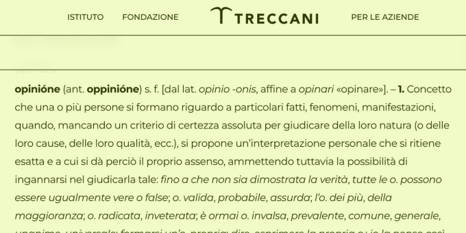 I fatti superati dalle opinioni