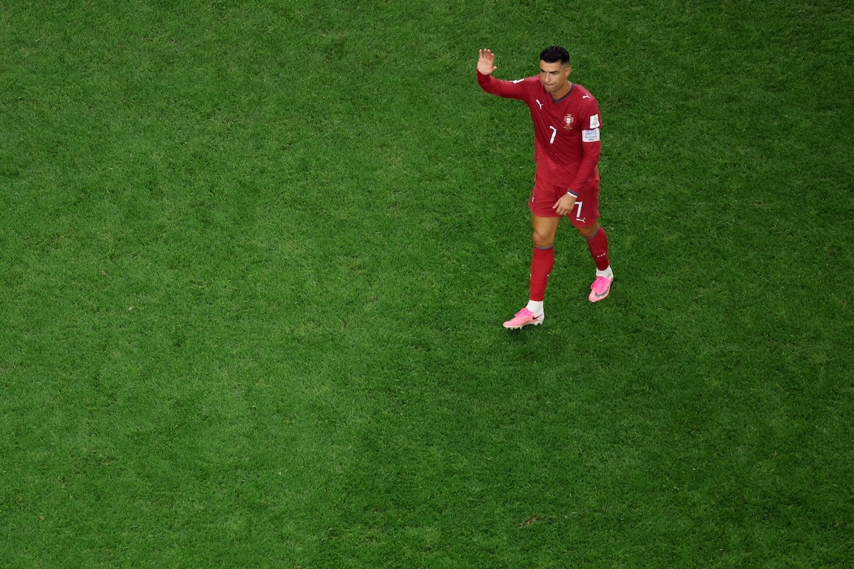 Cristiano Ronaldo dopo la partita tra Portogallo e Spagna, ai Mondiali del 2026 (AP Photo/Sam Hodde)
