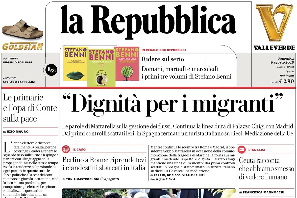 Le prime pagine di oggi