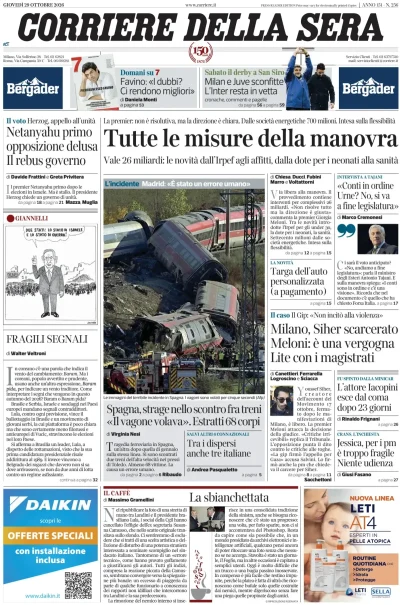 le prime pagine di oggi da Ilpost.it le prime pagine di oggi
